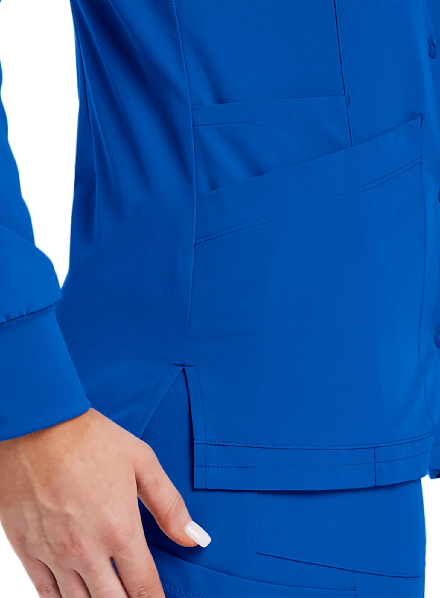 Maevn Matrix Impulse Women's Round Neck Snap Button Jacket Royal Blue