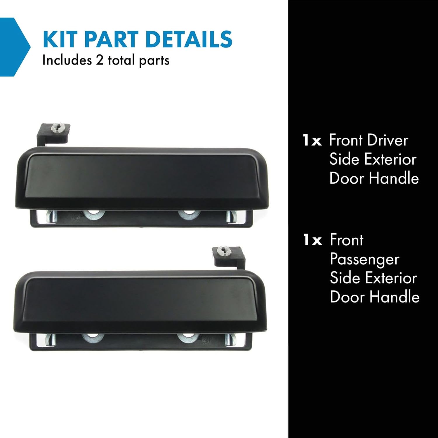 TRQ Left and Right Exterior Door Handle Set Drivers Side Compatible with 79-93 Ford 81-88 Mercury