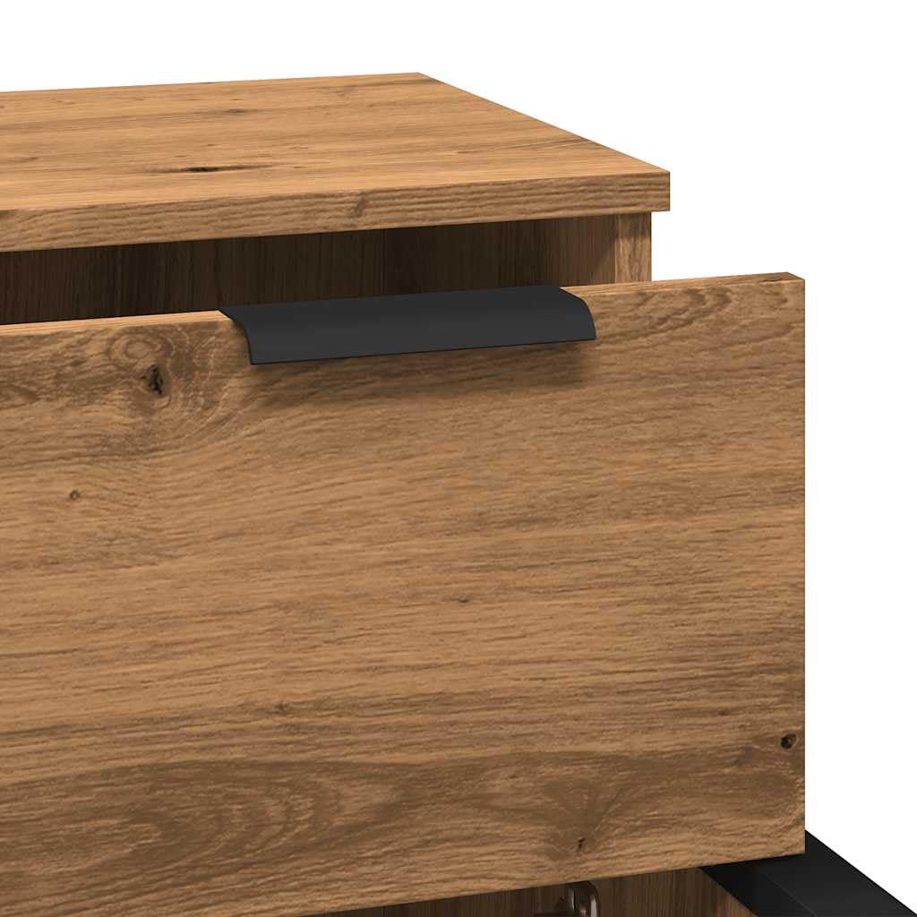vidaXL Sideboards 2 STK. Artisan-Eiche 30x30x70 cm Holzwerkstoff, Schrank, Lagerschrank, Home-Organizer, Anrichte, Beistellschrank, Wohnzimmerschrank