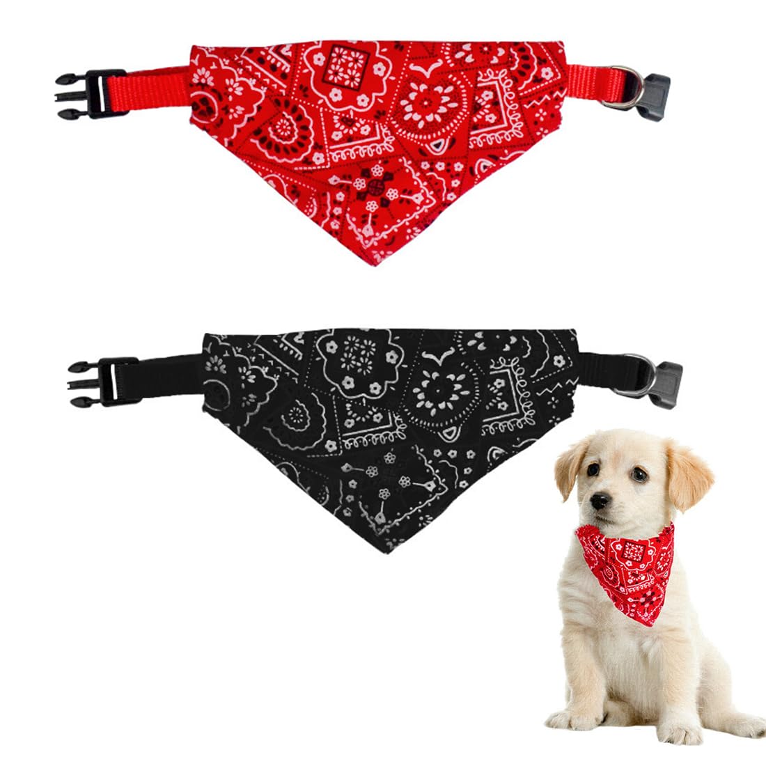 SULIUDAJI 2 Piezas Ajustable Bufanda Mascotas, Gatos Perro De Moda Bandana Collar, Triangulares para Mascotas Bandana Collar, Baberos Lavable para Mascotas