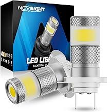 NOVSIGHT H7 Ampoules LED Antibrouillard 2500Lumens 6500K Super Lumineux Convient Aux Phares de Voiture, Aux Ampoules Halogènes ou Aux Feux de Jour