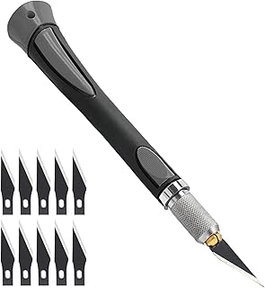 11 peças Cutter trabalhos manuais, Bisturi, conjunto de bisturi, artesanato Bisturi com 10 folhas de substituição faca de corte artesanal para artesãos e esculpir (cinzento)
