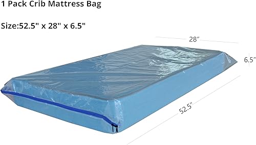Miniatura 2 de Bolsa de almacenamiento para colchón de cuna con cremallera, bolsa de colchón impermeable de plástico de 4 mil para mudanza y almacenamiento