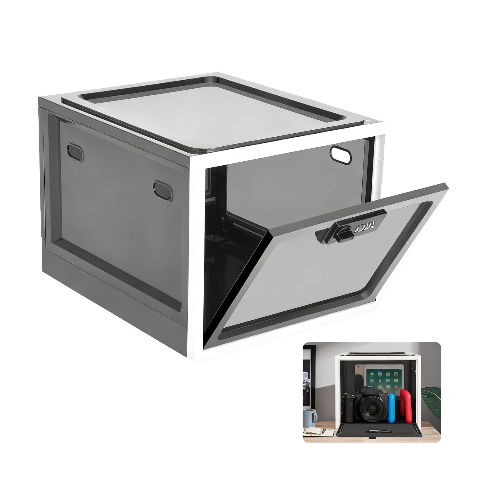 Box with Lock for Fridge Food, Lockable Transparent Box, Large Lock Box with Combination Lock for Fridge Food, Snack, Mobile Phones, Food and Medicines as well as