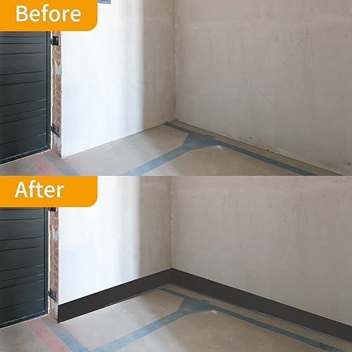 Miniatura 3 de NeatiEase Moldura flexible para zócalo 4 pulgadas de ancho x 40 pies de largo base de pared de vinilo autoadhesivo base de pared de goma para una