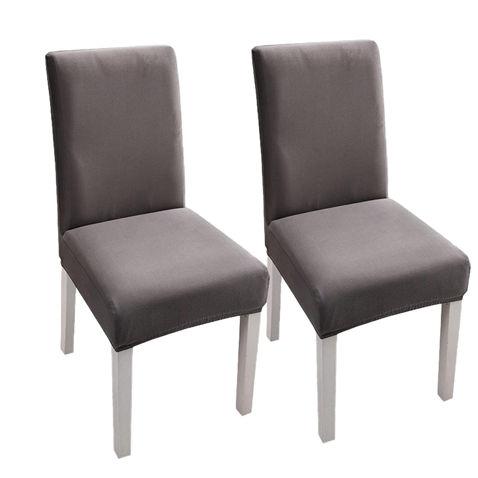 KOFOT Stretch Chair Slipcover, Dining Chair Covers Solid color Chair Covers Chair Protector with Elastic Bottom Armless Chair Slipcovers Furniture Protector for Dining Room -N-Set of 2