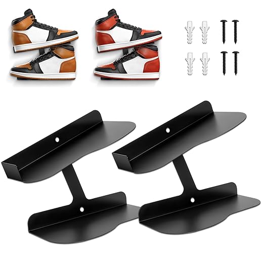 2 Pcs Floating Shoe Display Shelves, H-Type Sturdy Levitating Wall Shelf, Sneaker Holders for Shoe Collectors & Advertising Exhibition