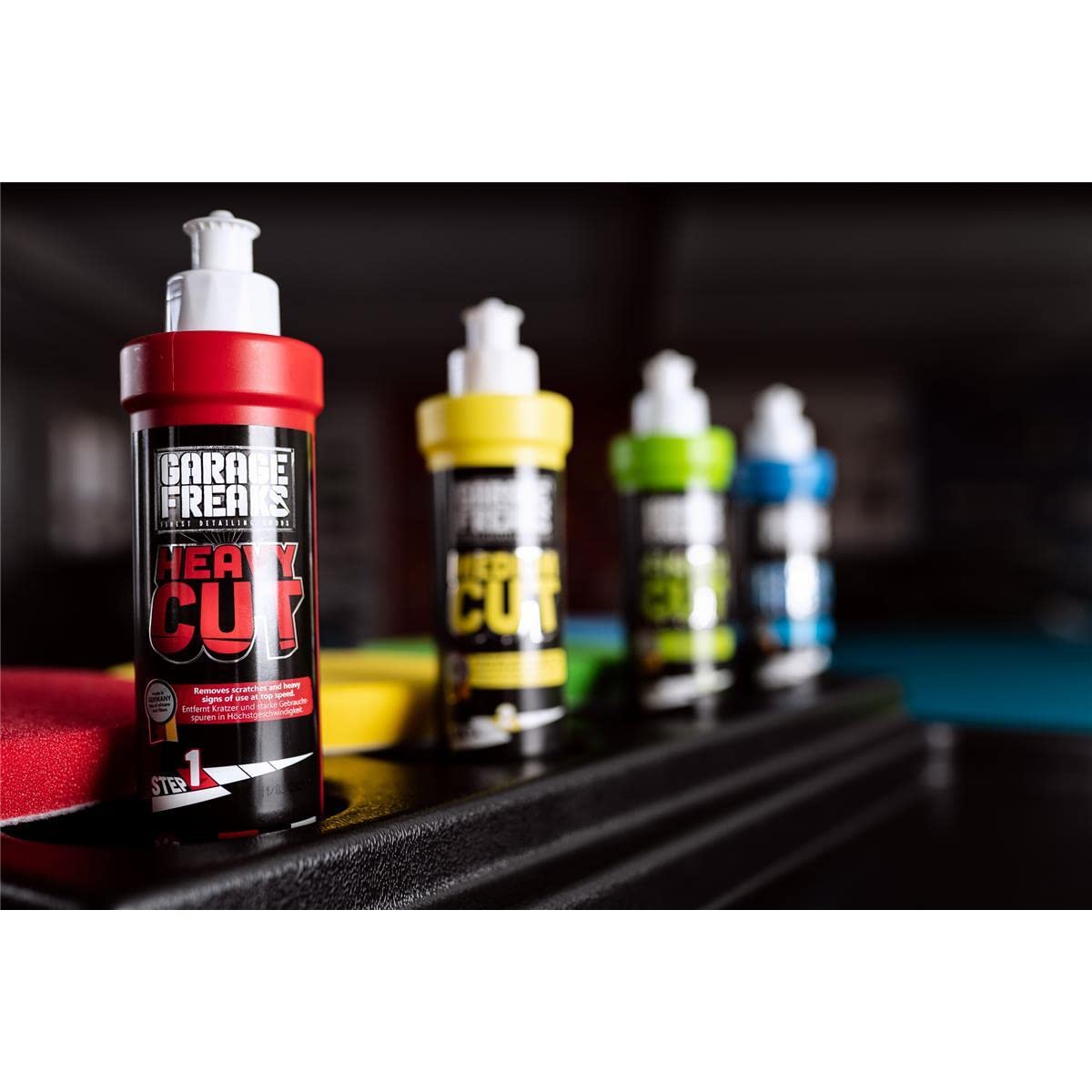 Garage Freaks Set Lucidatura Auto 4 Pezzi: Taglio Heavy, Medio, Finish E Cera Carnauba (Made In Germany) - 6