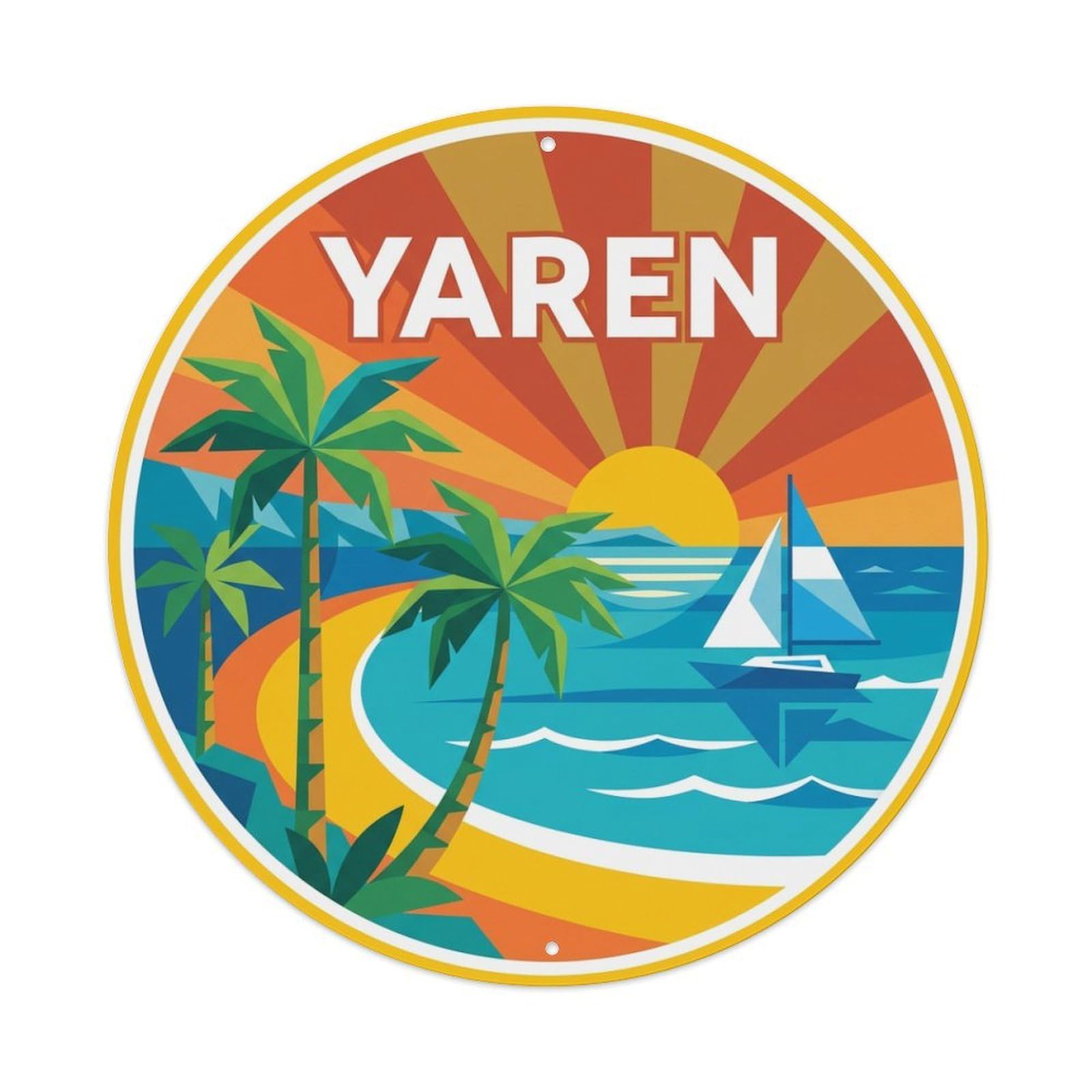 Retro Travel Nauru Yaren Metal Tin Sign