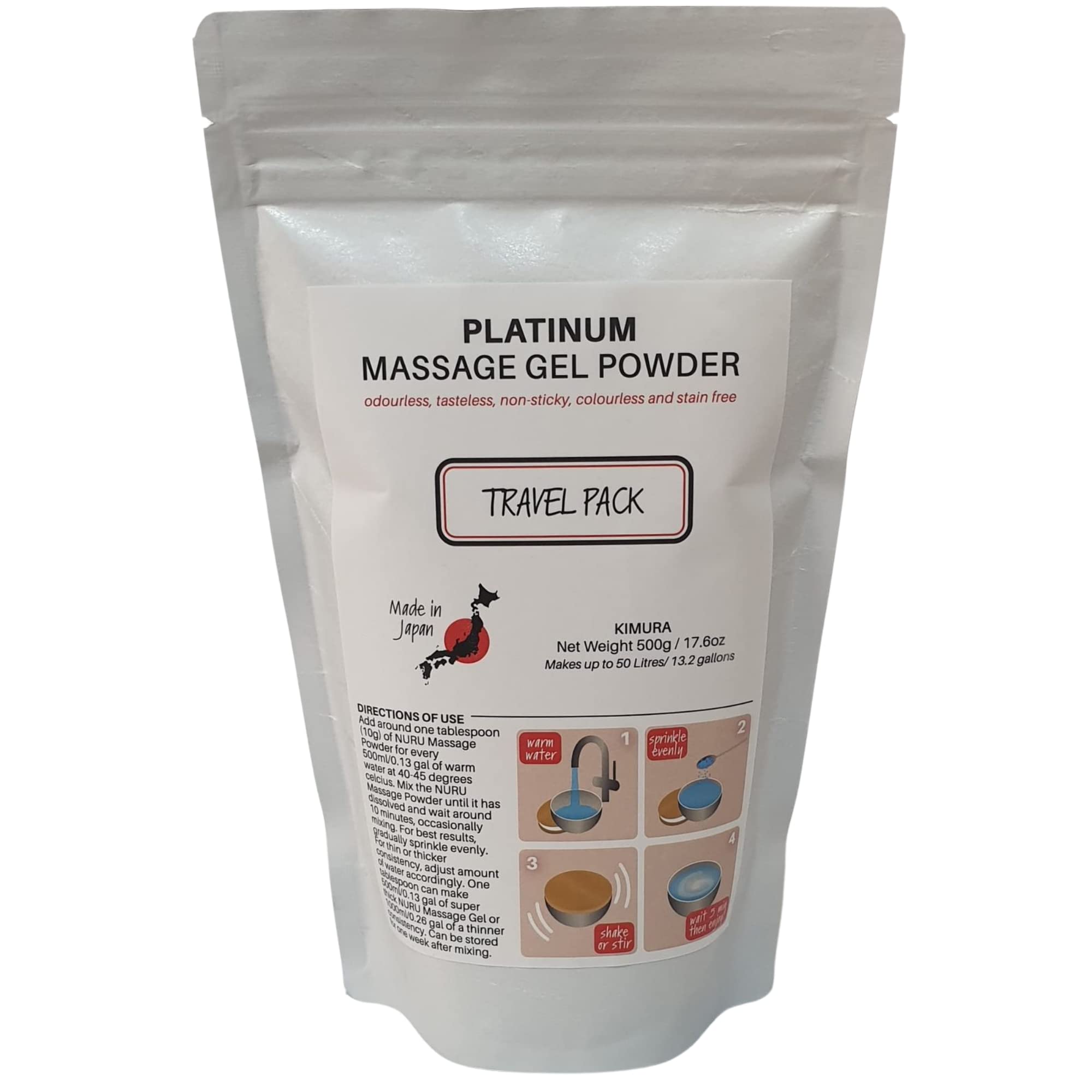 Buy Nuru Massage Gel Powder 500g Resealable Sachet Made in Japan