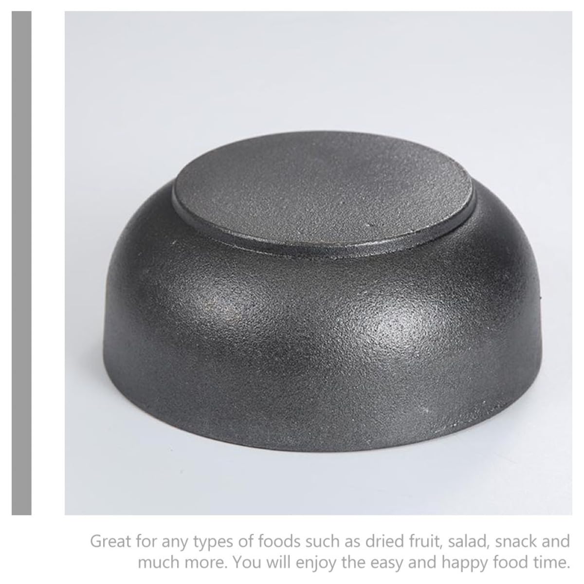 KICHOUSE Cuenco de Hierro Fundido Tazón de Arroz Negro para Bibimbap Coreano para Mezclar Bordes Lisos y Diseño Elegante, Adecuado para Restaurantes y Bares
