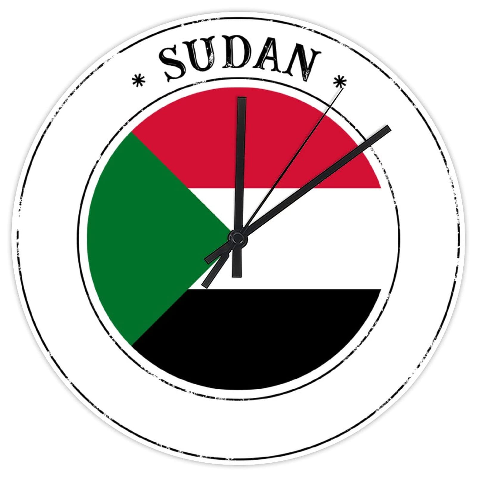 Horloge murale ronde Soudan PVC 30,5cm décorative école