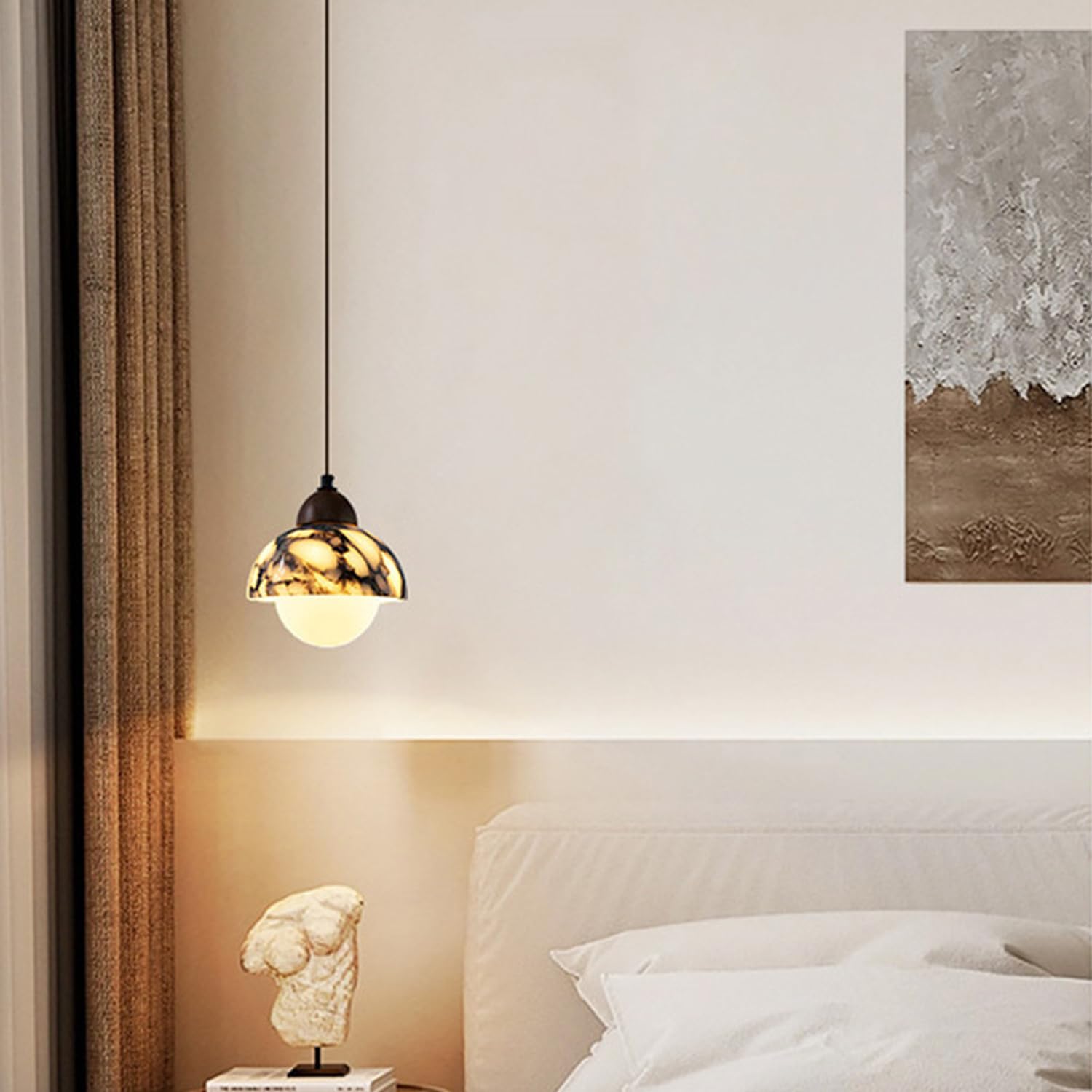 Lampada a sospensione in marmo naturale a