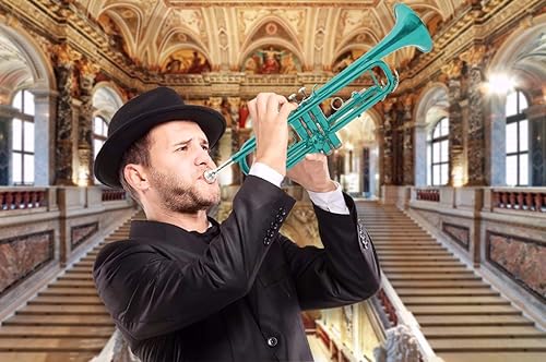 Miniatura 50 de EASTROCK Bb Trumpet Juego de trompeta estándar con estuche de transporte, guantes, boquilla 7C y kit de limpieza (negro)