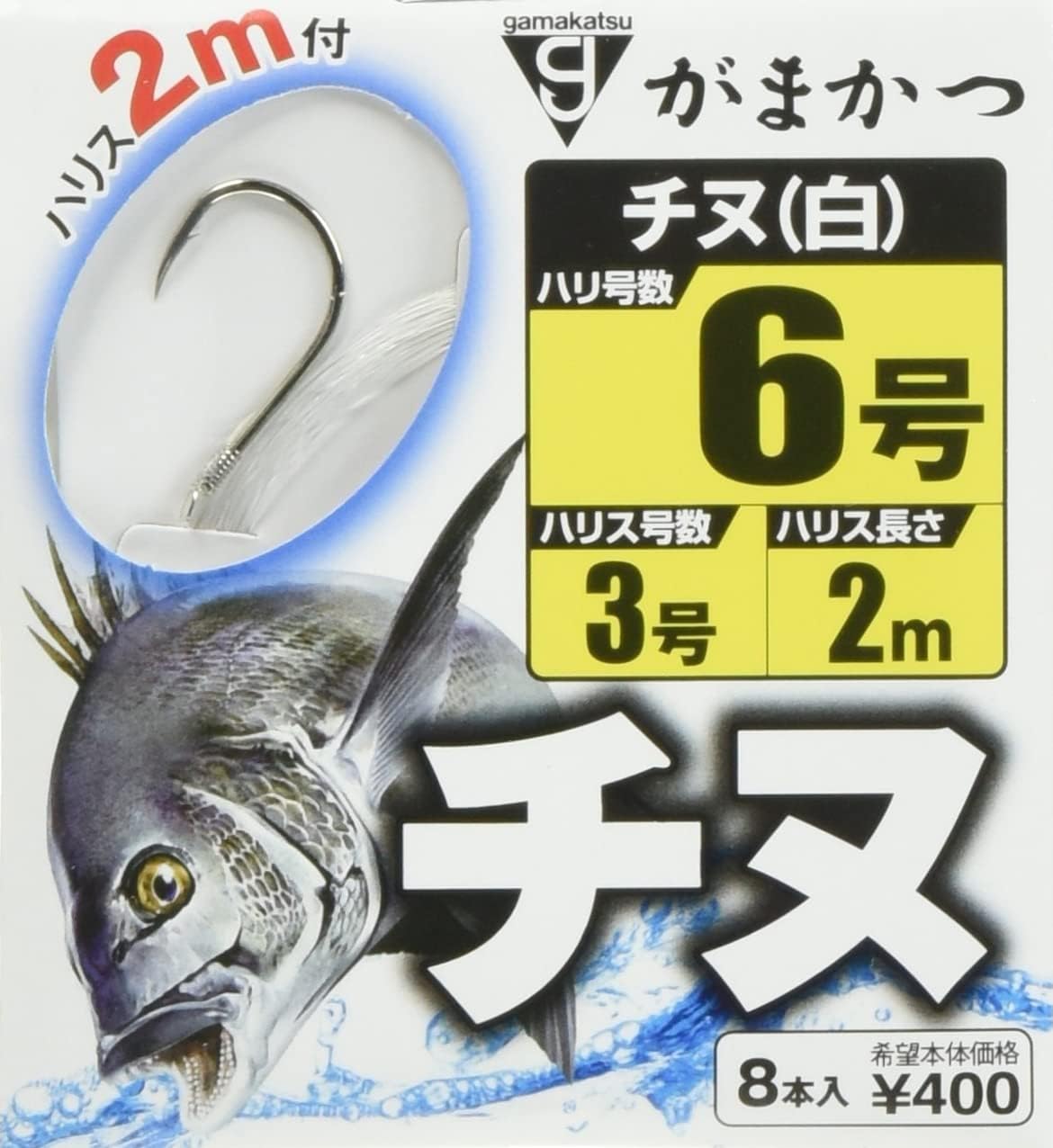 Gamakatsu Chinu with thread (white) 2m 6 - Harris 3. 11990-6-3-07