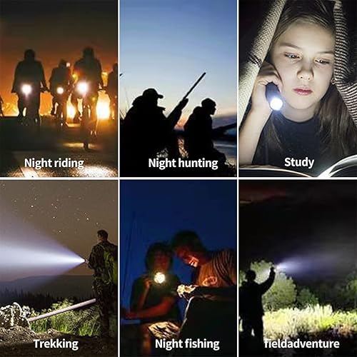 Miniatura 4 de YZYOE Luz de bolsillo portátil recargable súper brillante, 1500 lúmenes, triple núcleo, mini linterna táctica para exteriores, imán de cola con