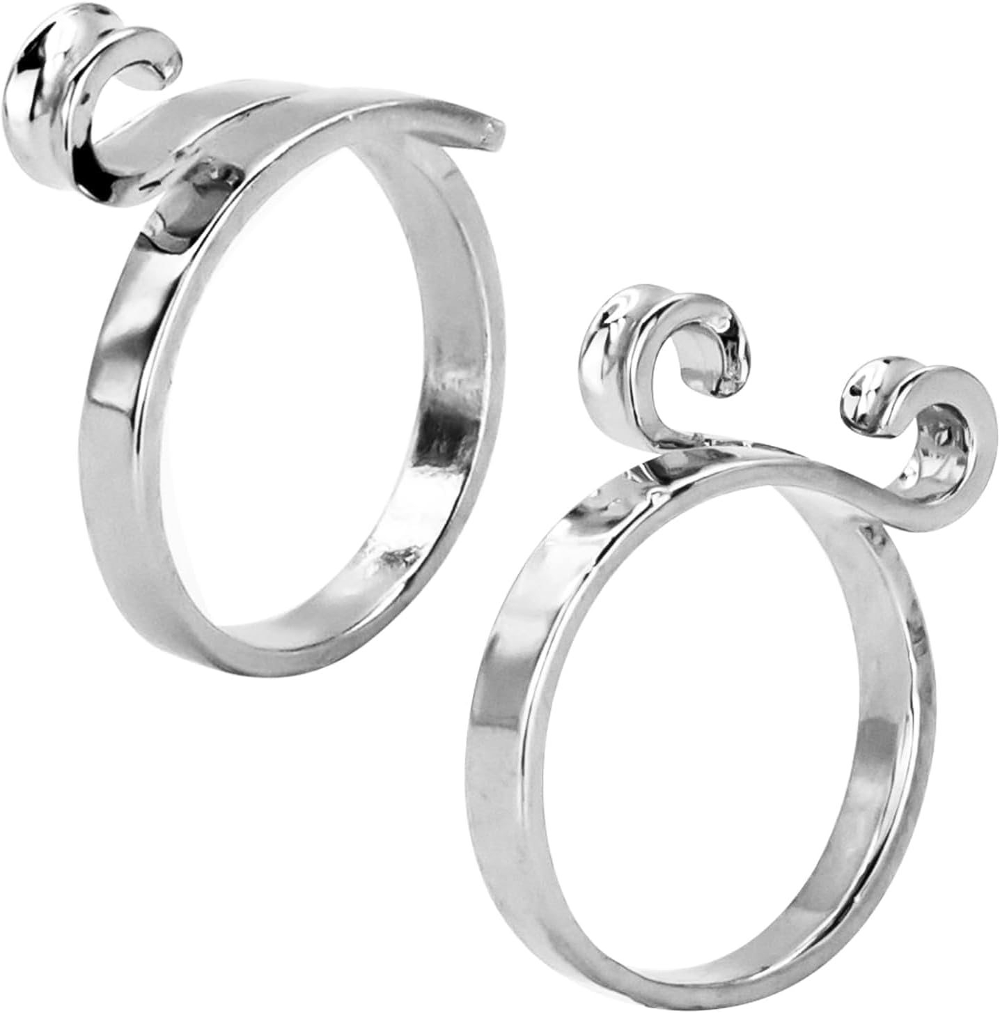 2 PCS Adjustable Crochet Ring for Finger, Metal Open Yarn