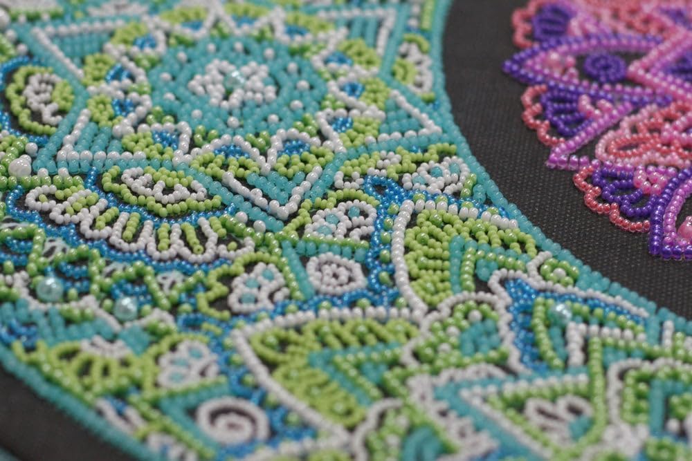 Wizardi Bead Embroidery Kit - Origin of New Moon. Colorful Beads, Beading Needles. DIY Kit. Embroidery for Beginners. Home Decor. AB-710 Abris Art