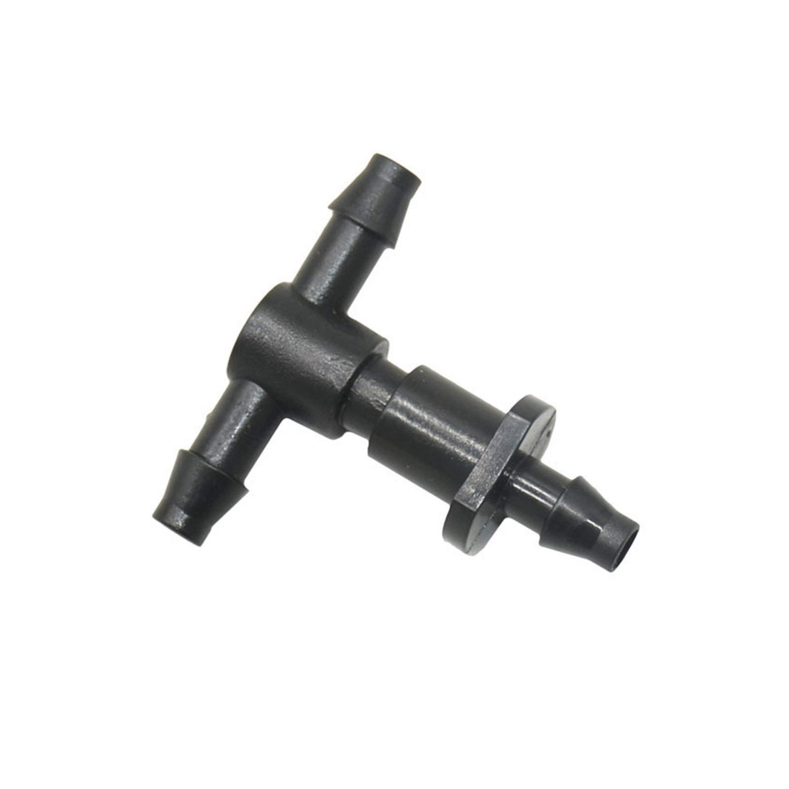 Manguera de jardín de conexión rápida 400 piezas de 1/4" de tres vías separador de agua, manguera extraíble 4/7 conector en T, Jardín de riego de tres vías de la lengüeta de irrigación por goteo