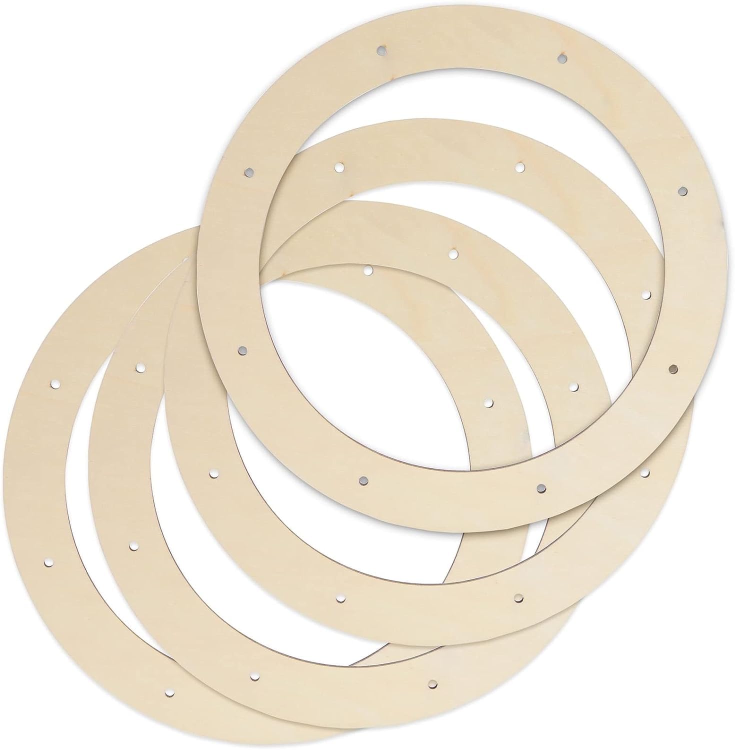 Haoser 4 Pack Wooden Wreath Ring with Pre-Cut Holes for Crafts, Home Decor, Wall Door Hanging Wreaths, Floral Hoop Garland, ooden Craft Floral Hoop Rings,0.2 Inches Thick (Inner 12IN x Outer 14.5IN) (B0CDPPDW3C) Amazon Price History, Amazon Price Tracker