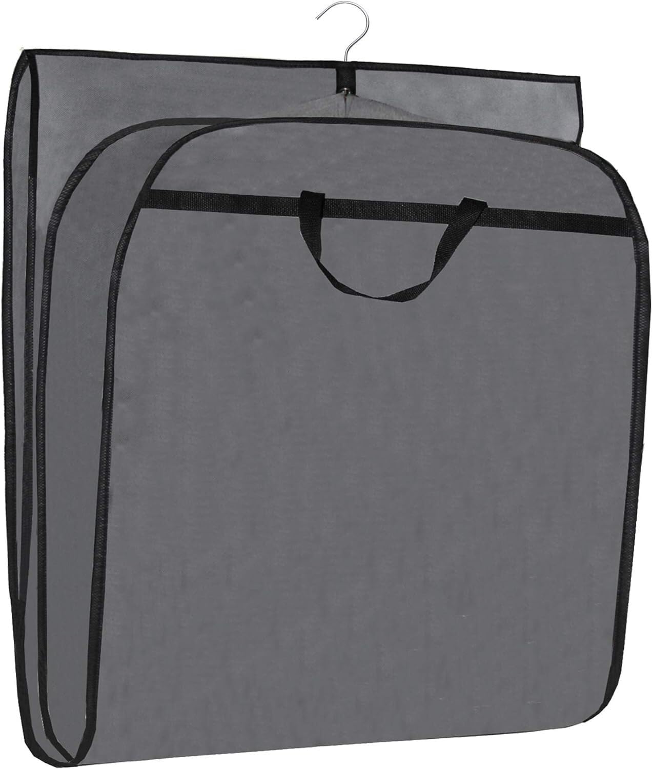 Bolsa De Traje Bolsas De Ropa De 50 "para Viajes, Bolsas De Traje Transpirables Con Ventana Transparente, Fundas Para Trajes, Camisas, Vestidos, Abrigos, 3 Uds. Para Almacenamiento De Vestidos(Grey)