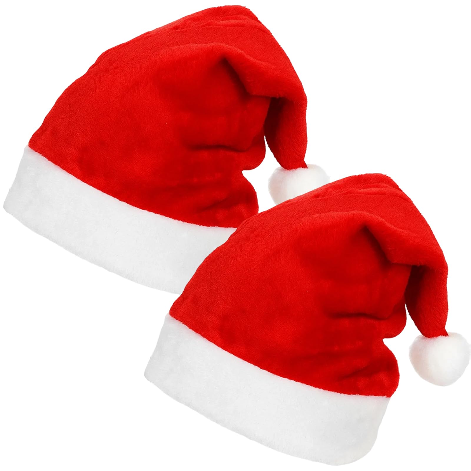 KYEDGC 2 Pcs Christmas Hats for Adults, Santa Hat with Classic Red Velvet Design, Festive Holiday Headwear for Christmas Party, New Year Celebration, Family Gathering, 33x45cm
