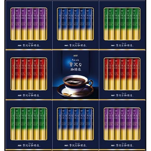 冬の贈り物お歳暮 ちょっと贅沢な珈琲店 スティックブラックギフト AGF ブラジルブレンド・コロンビアブレンド・キリマンジャロブレンド・モカブレンド(各2g)×各14