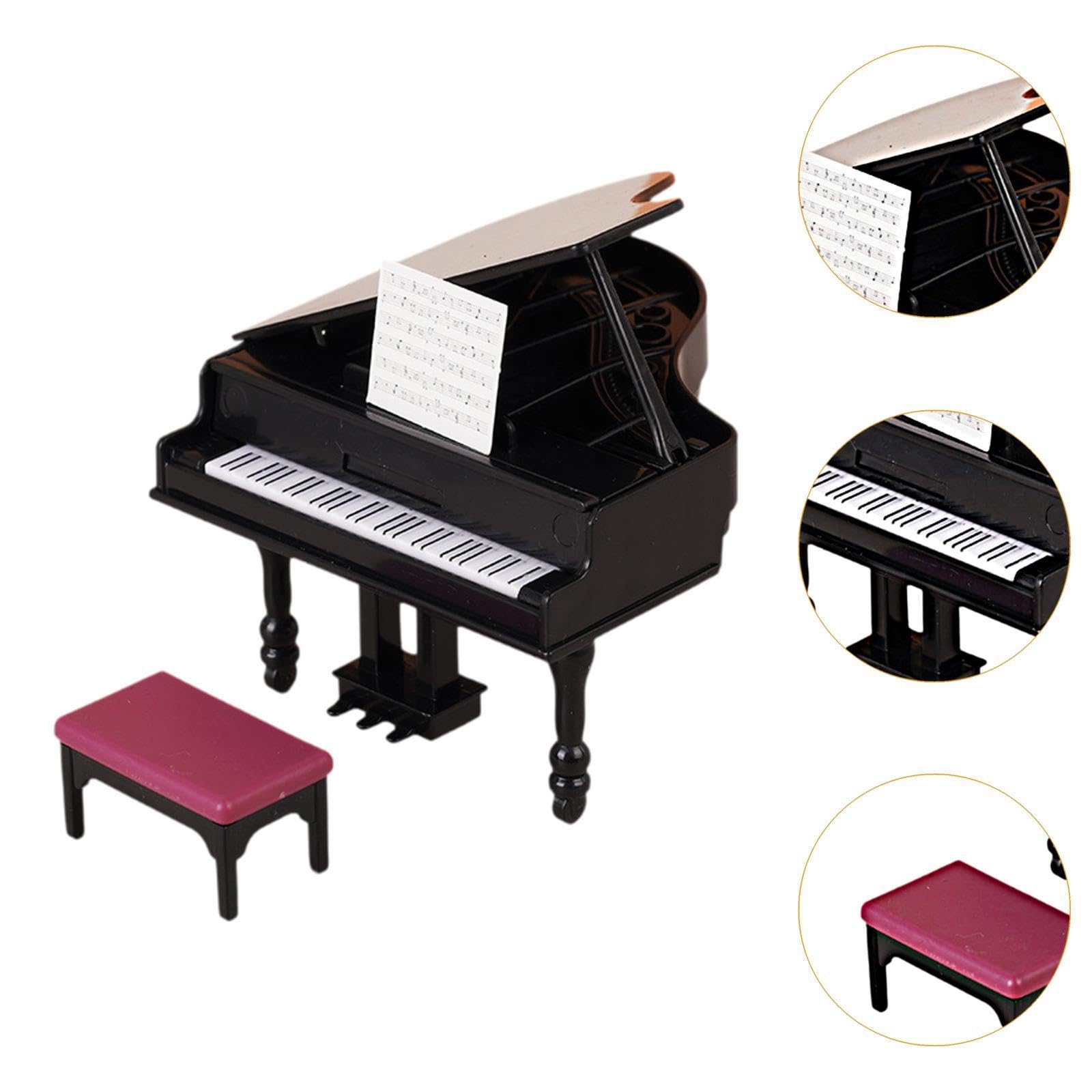 1:12:ob11ドールハウス木製ピアノ模型シーンアクセサリーミニ楽器置物 Amazon | JWQFBC 1/12 ドールハウス ミニグランドピアノ楽器音楽室