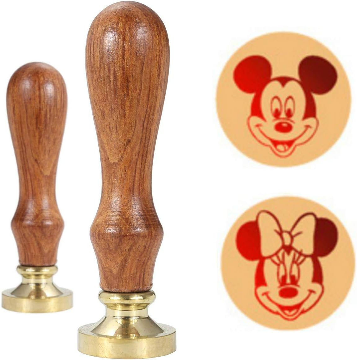 PETFAT Wax Seal Stamp, VIHOME 2 Pcs Seal Wax Stamp Set Vintage Retro Brass Head Wooden Handle Great Gift for Cartoon Movies, Cards Envelopes and Invitations (FL-A333)