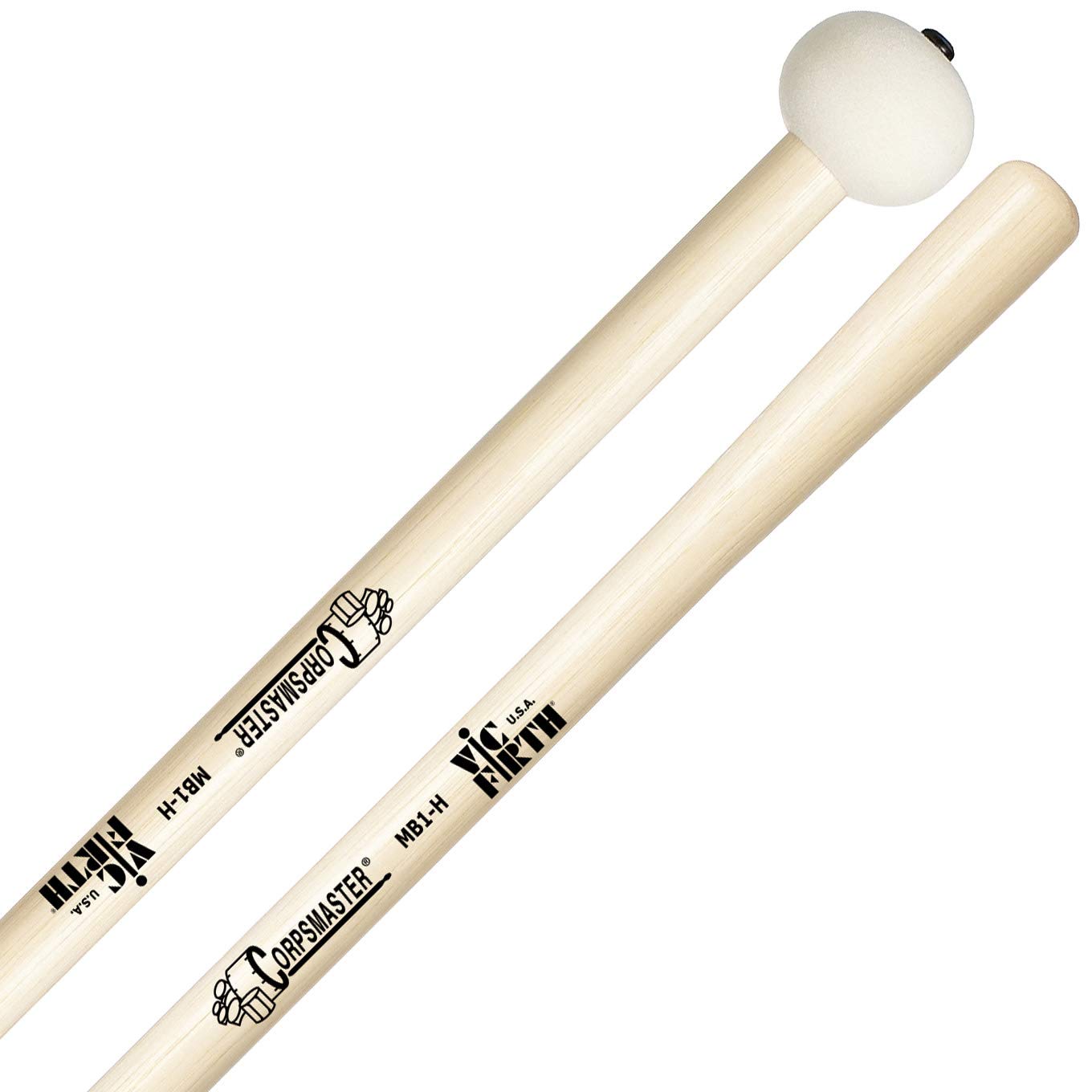 Vic Firth - Mazzuolo per Grancassa da marcia Serie Corpsmaster® - MB1H - Duro - Testa di piccola