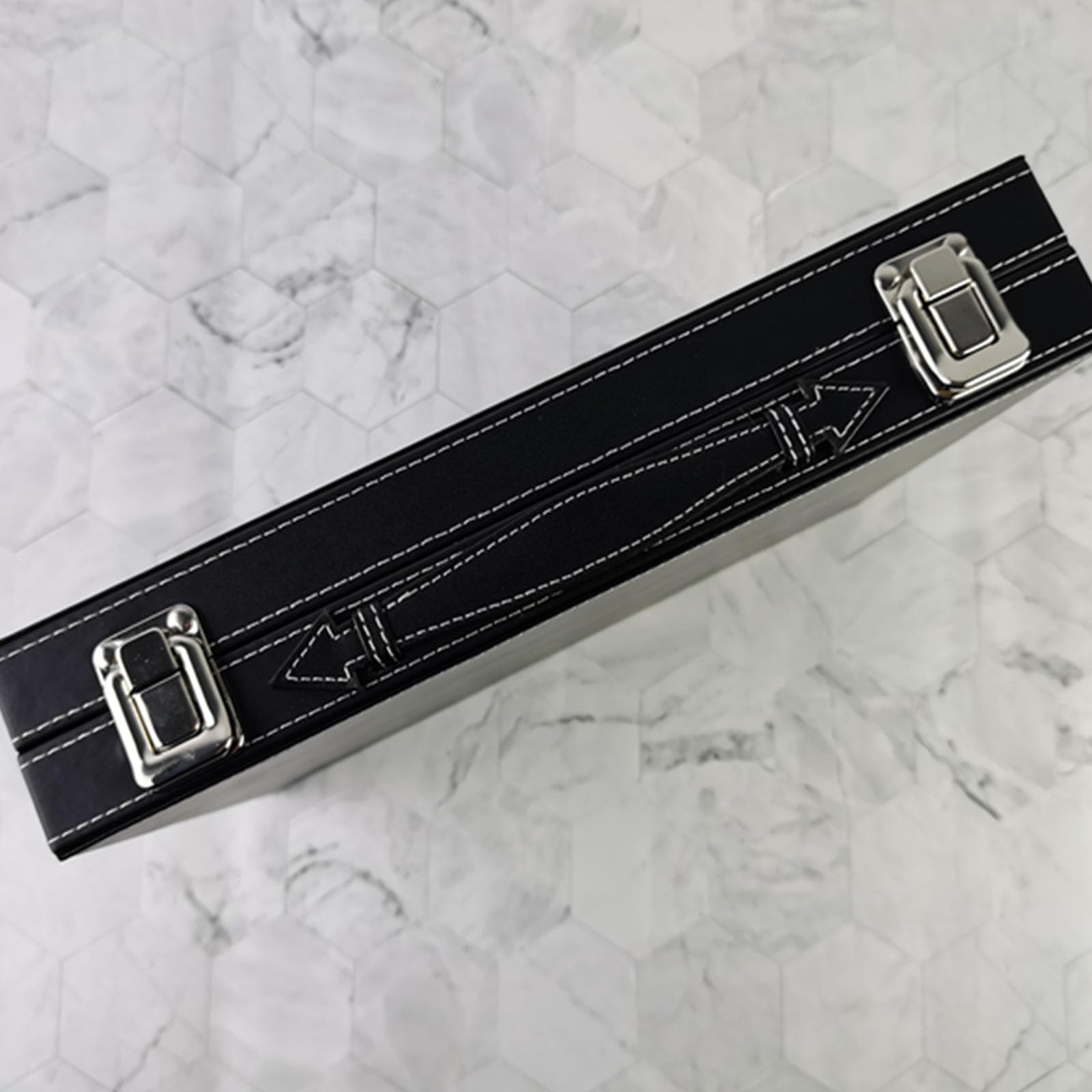 Expositor acrílico para joyas Organizador， Joyero rectangular acrílico con organizador mango de cuero