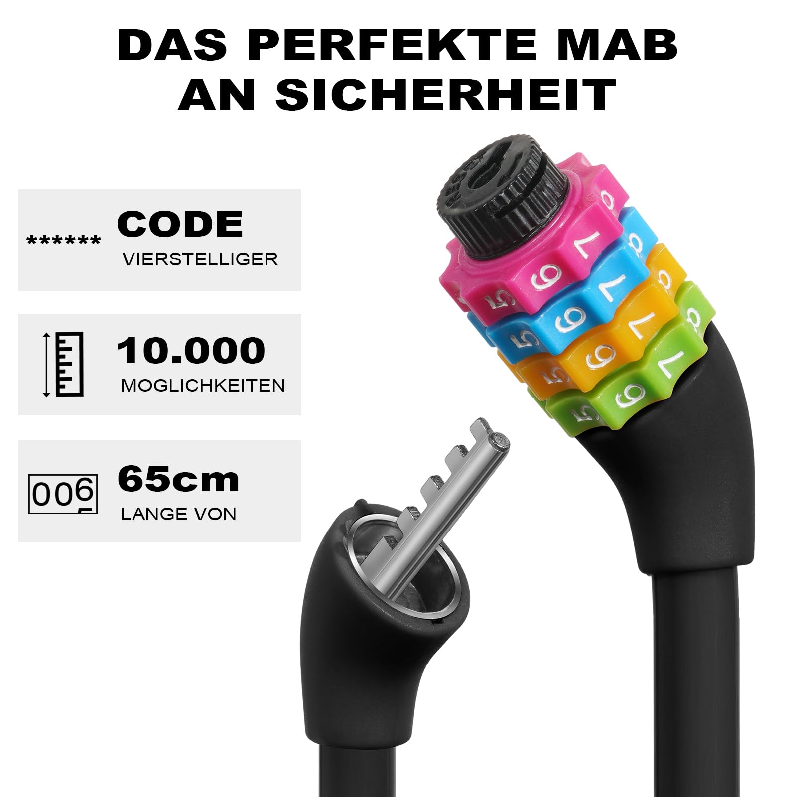 Lucchetto per Bicicletta Portatile, 5 cifre impermeabile azzerabile serrature a combinazione bicicletta ad alta sicurezza 120cm per Biciclette, MTB, Moto, Cancelli, Verde