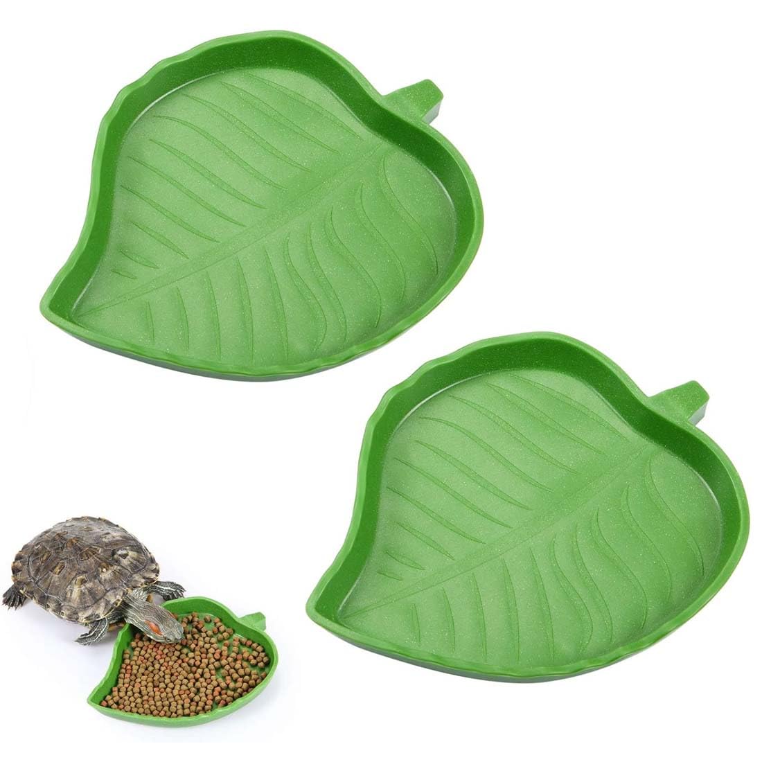 2pcs Bol D'Alimentation Pour Reptiles,Accessoires Pour Tortues,Nourriture Pour Bol Pour Reptiles En Feuilles,Bol à Boire Pour Maison De Tortue,Bol D'Eau Pour Reptiles Pour Tortues,LéZards