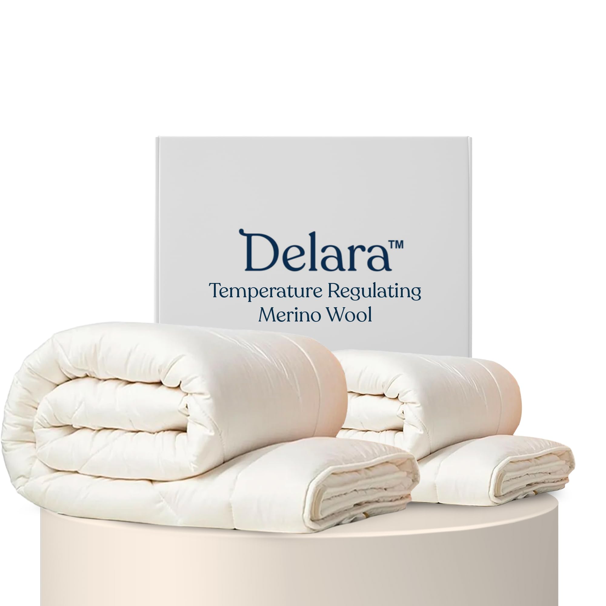 Delara King Size Organic Wool Comforters Duvet Insert, Ultra-Soft GOTS Certified 100% Organic Cotton Shell All Season Merino Wool Comforters Hotel Collection Comforter, 500 GSM All Season Warmth