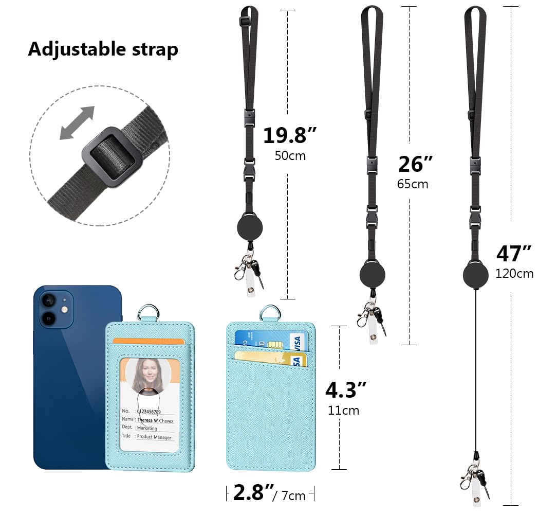 Leather Badge Holder and Adjustable Retractable Lanyards - Image 4