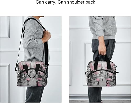 Miniatura 6 de ALAZA Art Paris - Lonchera con aislamiento de la Torre Eiffel reutilizable, con correa para el hombro, para mujeres, hombres y adultos, 19 latas