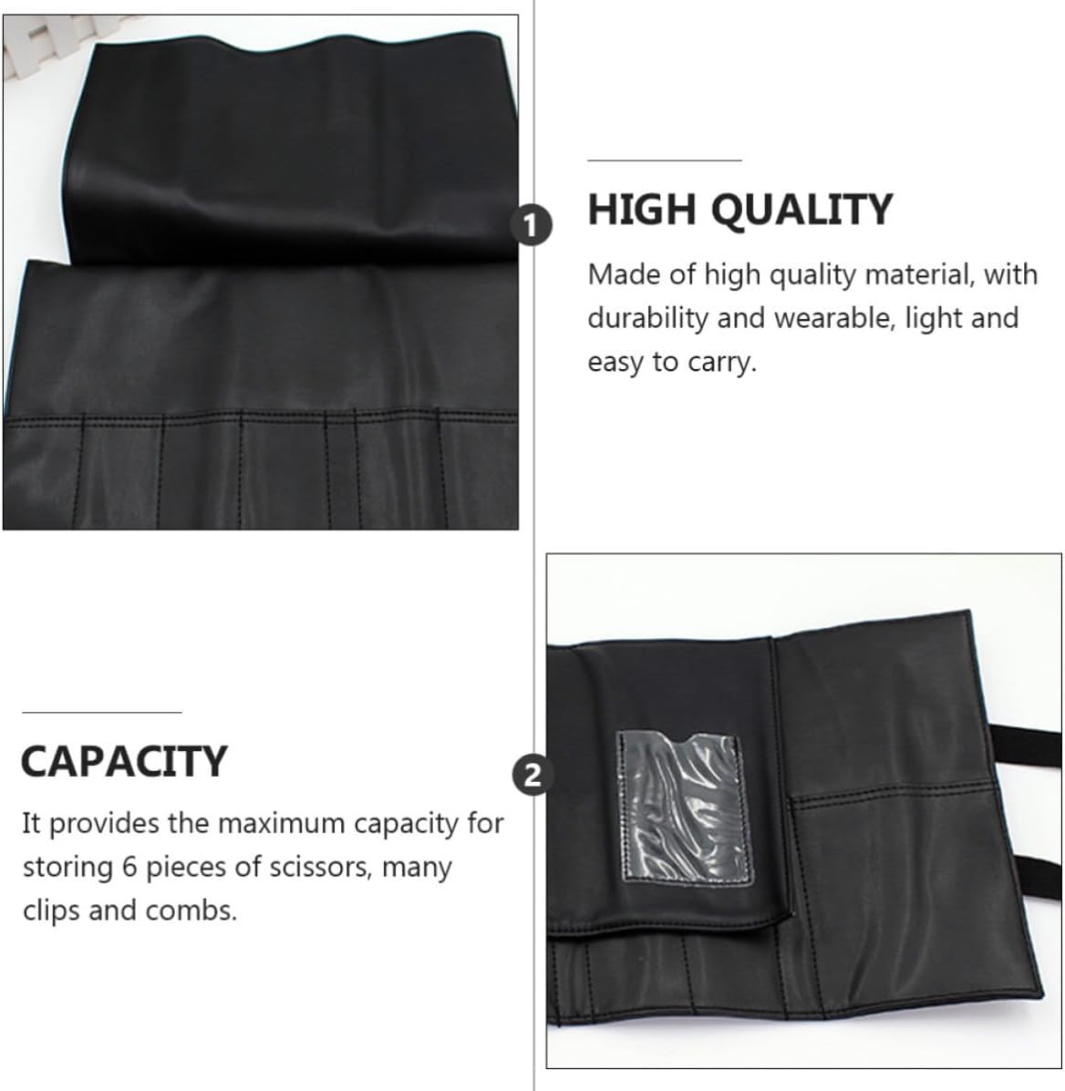 Foldable Hair Cut Scissors Bag for Salon Use, Pu Material Protective Pouch with Maximum Capacity for 6 Scissors, Easy to Carry Stylish Hairdressing Tool Storage Case