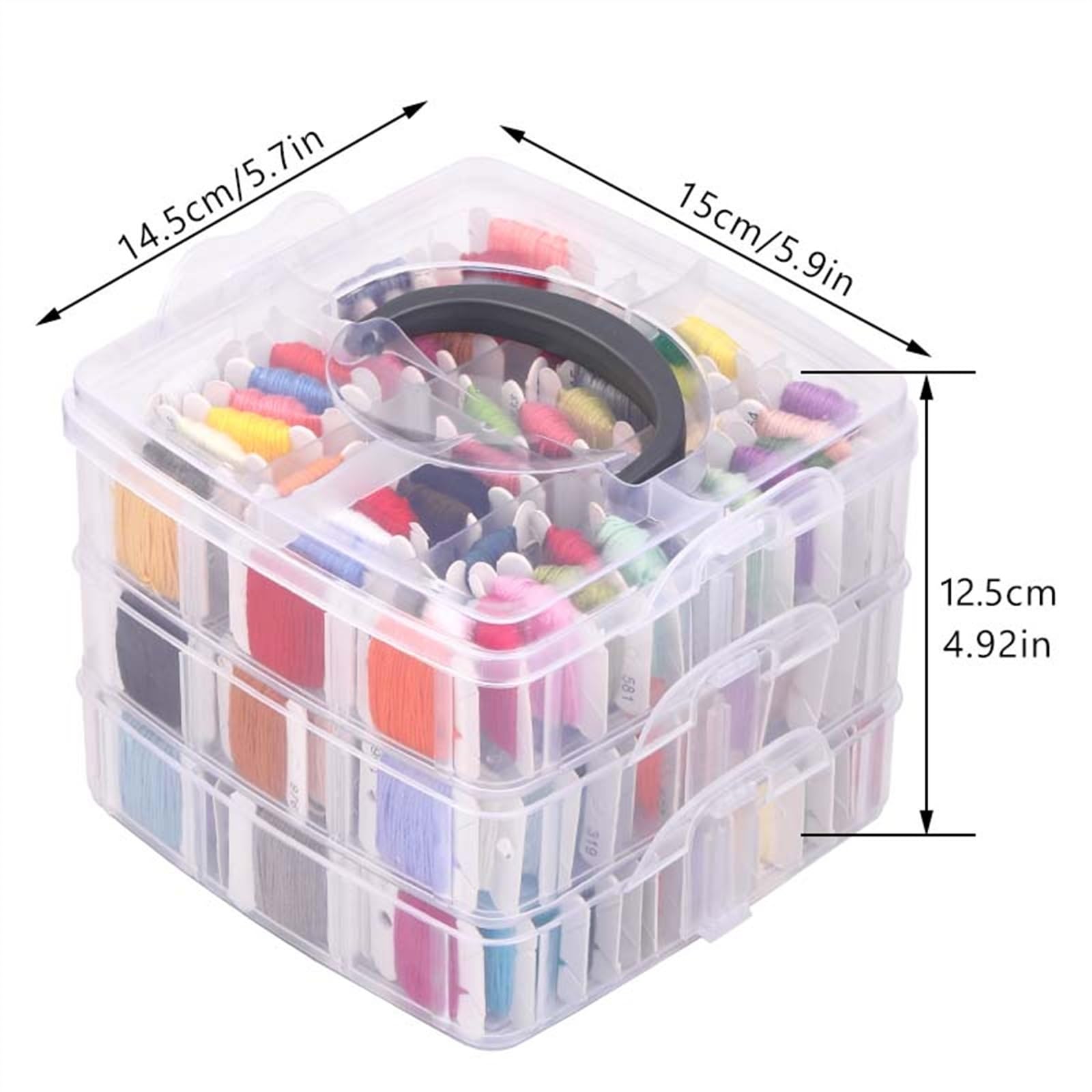 Stick Garn 150 Farben Set Stickgarn Hochfestes Kreuzstich-Nähgarn DIY Craft Organizer Box Threads für Bastelarbeiten