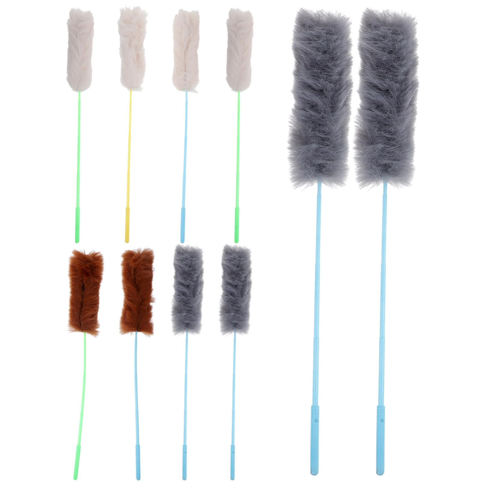 POPETPOP 10pcs Plush String Training Cat Interactive Plush Funny Stick Teaser for Toy Cats Random Color