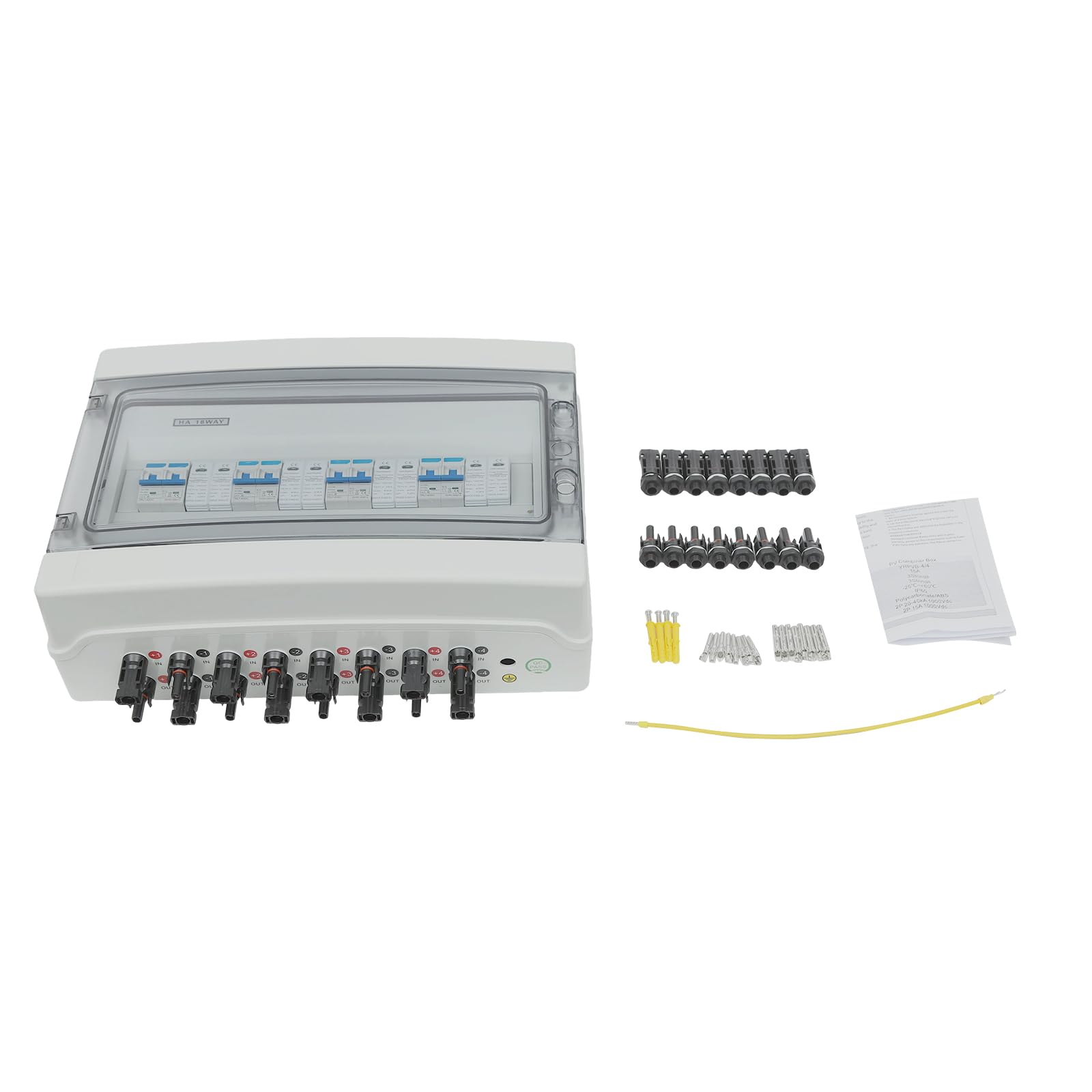 Solar Combiner Box,DC-Solaranschlusskasten,DC überspannungsschutz,Schutzart IP65,Mit Erdungsdraht,Blitzschutzgeräte,4 in 4 Out,DC1000 V -15A