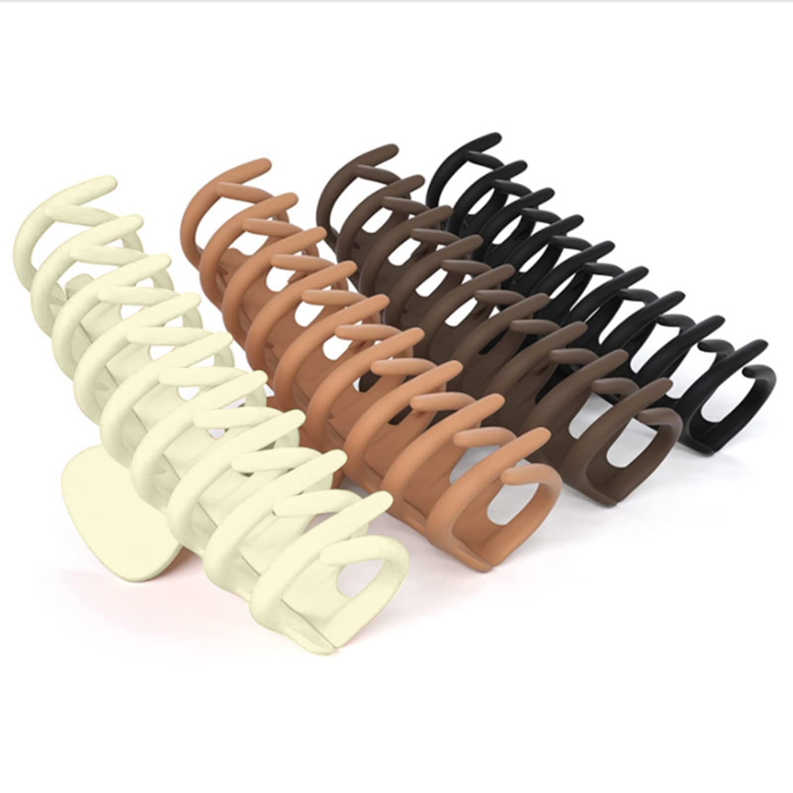 GWAWG 4 Pack Large Hair Claw Clip Butterfly And Rectangle Hair Claw Clip Women,Extra Large Claw Clip For Thick Hair Claw Clips,Hair Claw Clips For Women Thick Hair Neutral Claw Clips (Banana)