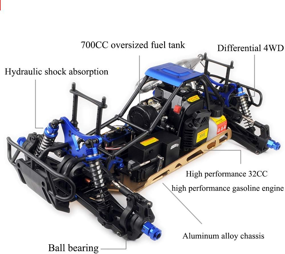 Amazon Co Jp 大人用1 5番目のスケールのガソリンrcカー 32cc高性能ガソリンエンジンを搭載した4wd Rtrバギー ラジコンモンスタートラック オフロード玩具車両 おもちゃ