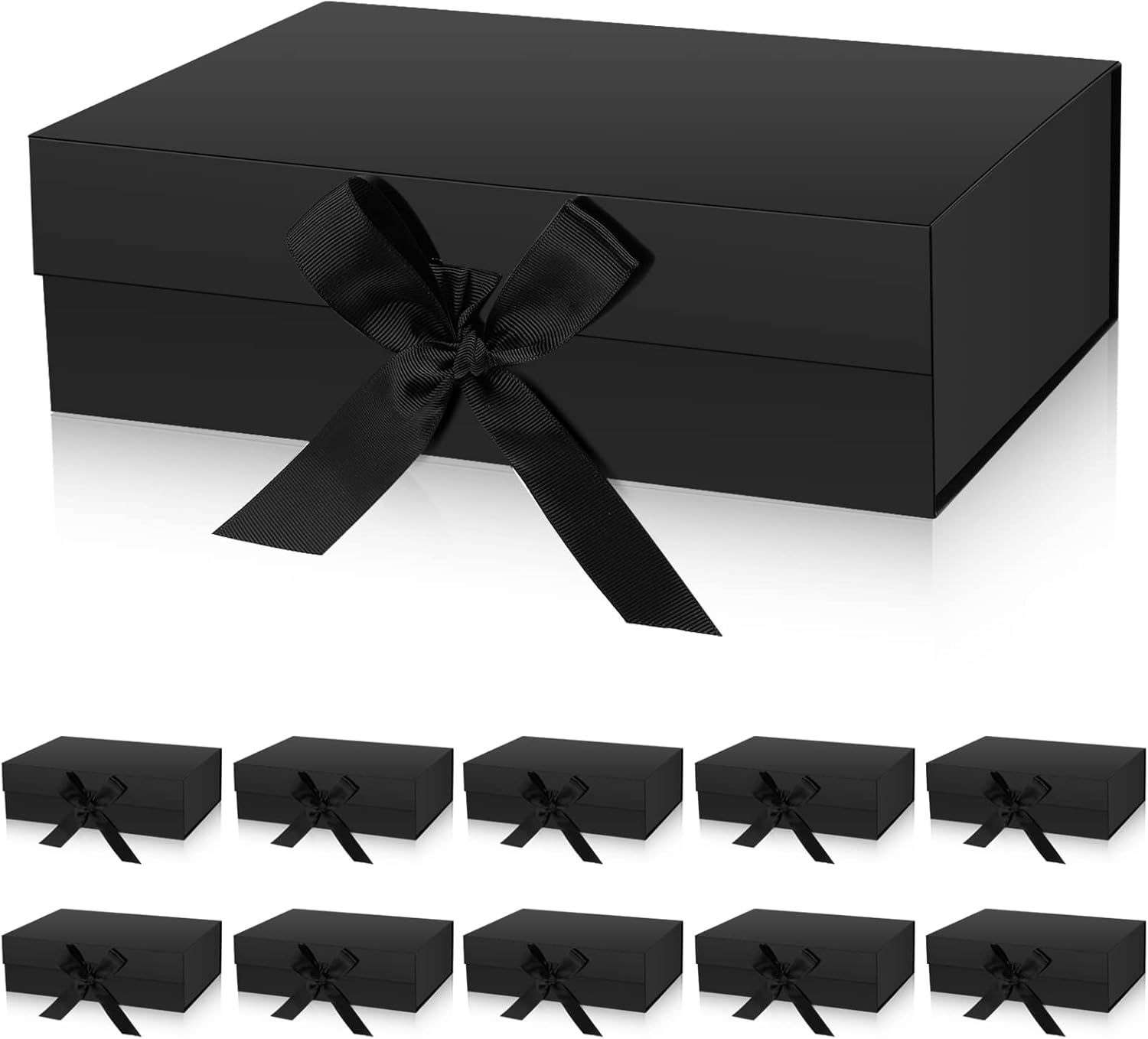 Outus 10 Pcs Halloween Black Gift Box Large Gift Box with