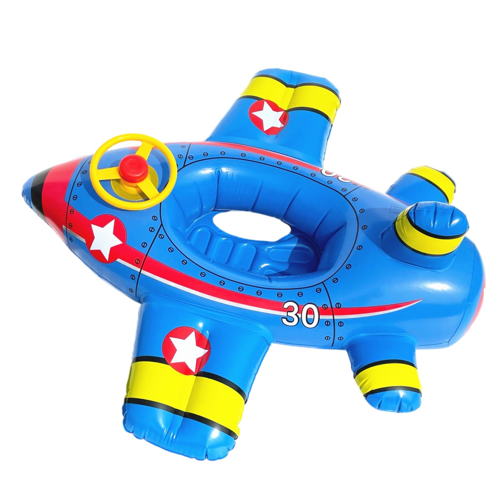Baby Pool Float, Inflatable Plane Kids Floating Rings with UV Sunshade Canopy, PVC Float Trainer for Babies and Kids, Perfect Swim Pool for Boys and Girls