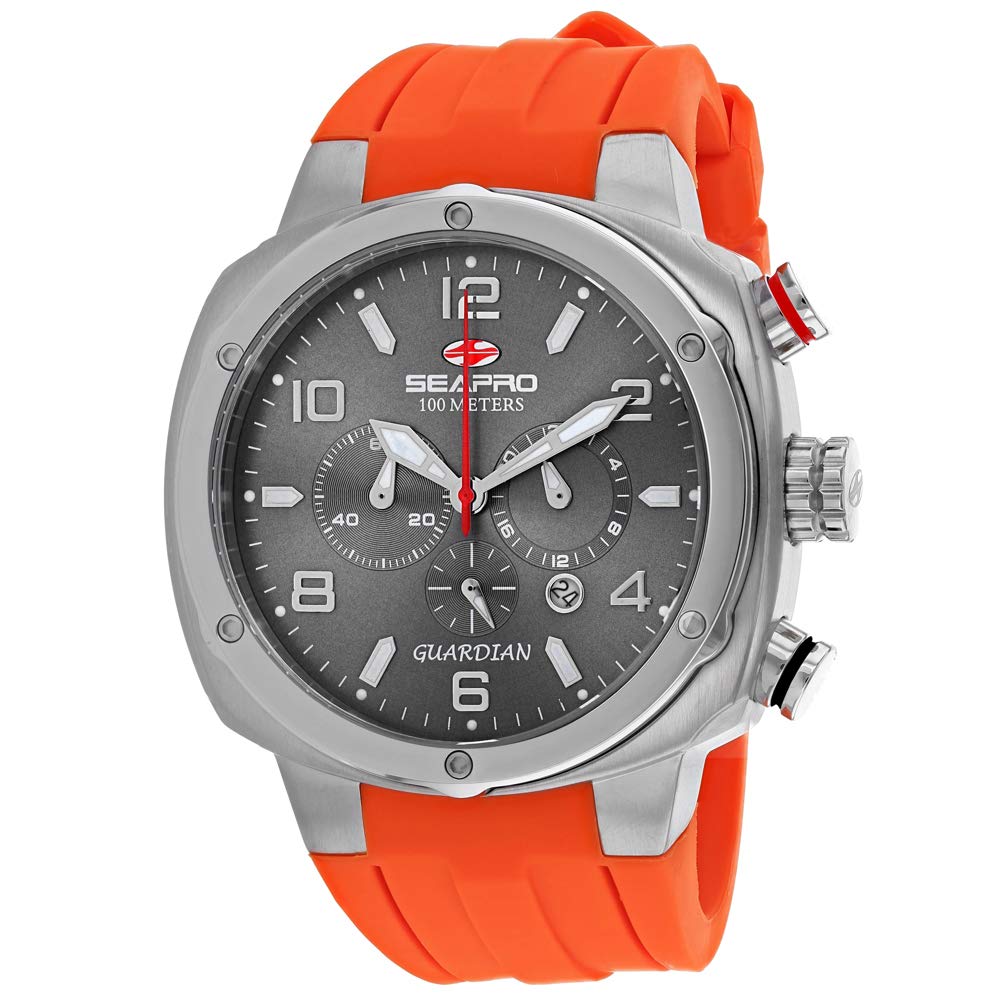 Men's SP3344 Guardian Analog Display Quartz Orange Watch, Grey