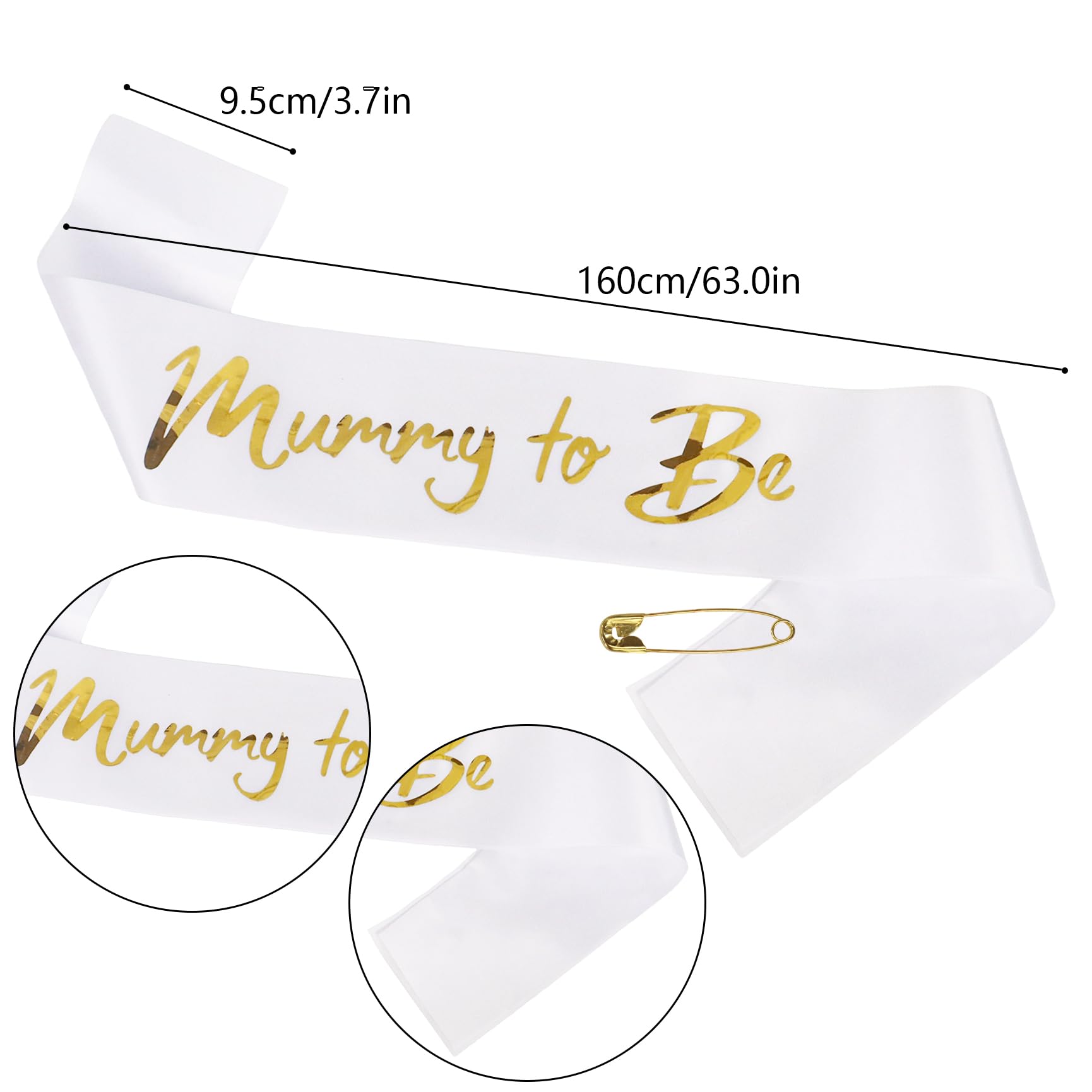 Mummy to Be Sash, Rhinestone Mummy to Be Tiara Headband Baby Shower Sash Party Celebration Supplies Baby Shower Favour Gifts - Image 2