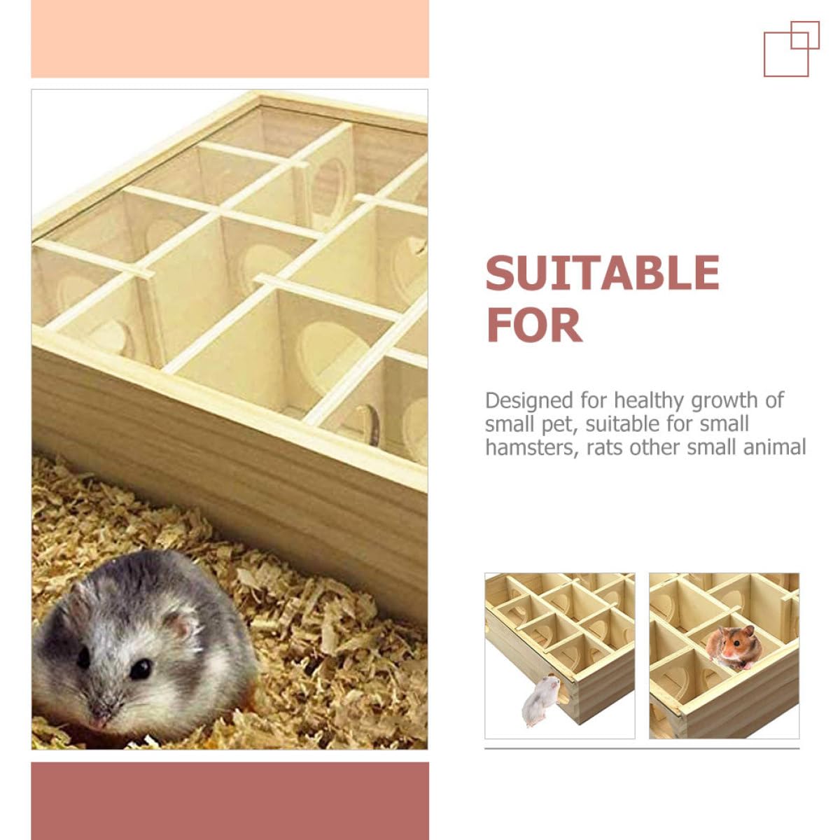 YARNOW Mauslabyrinth für Hamster und Ratten, Khakifarben