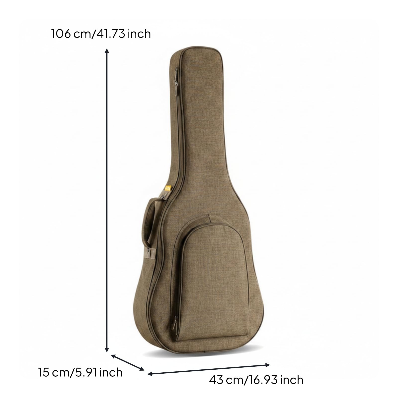 Akustikgitarrentasche wasserabweisend Akustikgitarren-Instrumententasche tragbar Akustikgitarren-Tasche für Proberaum, Array, Teebraun