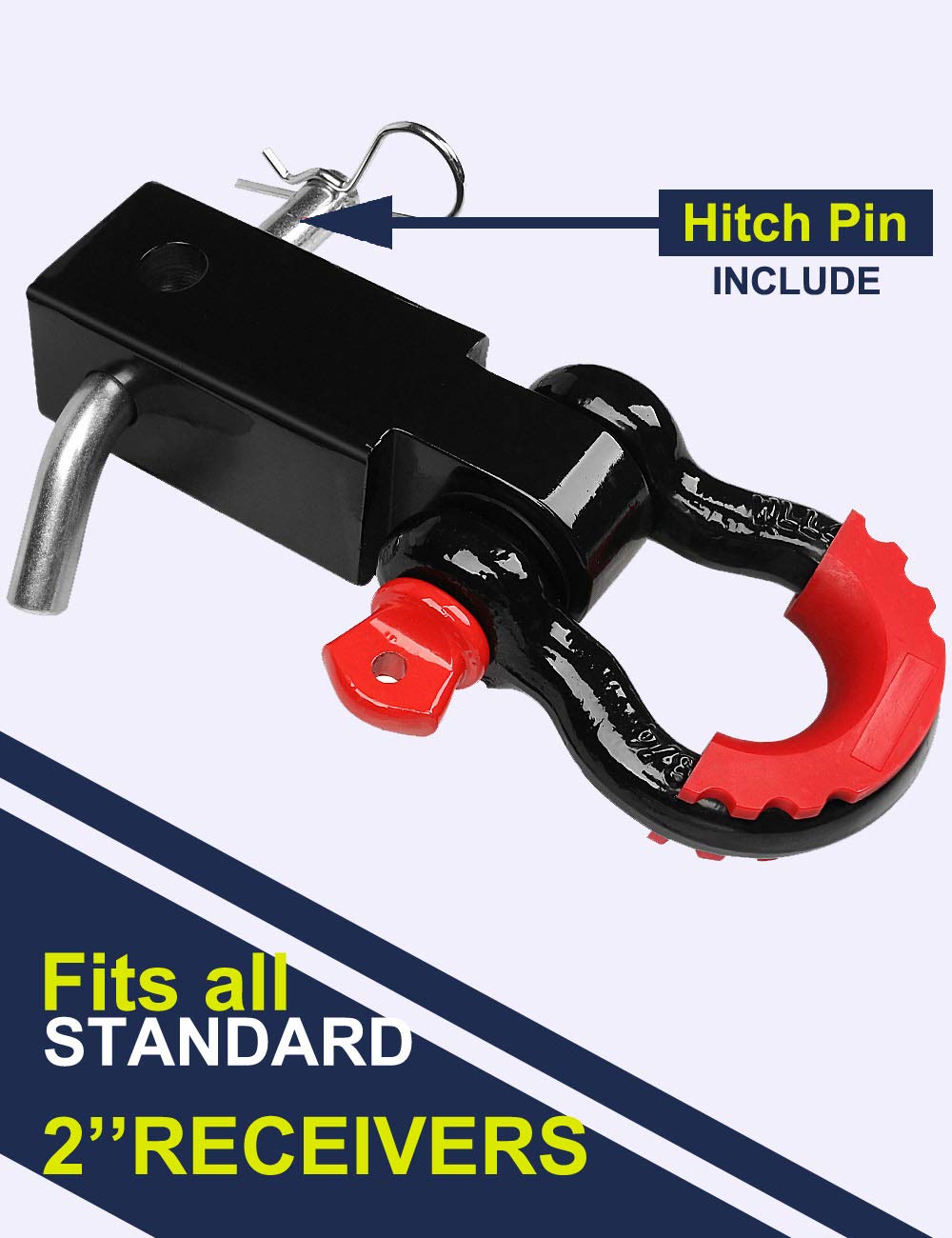 Shackle Hitch Receiver 2 inch, 41918 Lbs Break Strength Never Rust