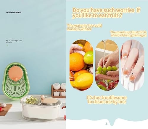 Miniatura 4 de Limpiador de frutas, lavadora de frutas y verduras con cepillo, limpiador de frutas y verduras con colador y cuenco, lavadora de frutas, limpiador